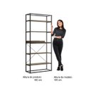 Ver imagem 4 de Estante Alta com Bandeja Madeirada e Tubos Pretos Carraro