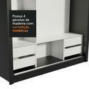 Ver mais imagens de Guarda-Roupa Casal Madesa Lyon Plus 3 Portas de Correr com Espelhos 4 Gavetas Preto/Rustic Cor:Preto
