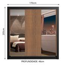 Ver imagem 3 de Guarda-Roupa Casal Madesa Lyon Plus 3 Portas de Correr com Espelhos 4 Gavetas Preto/Rustic Cor:Preto
