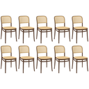 Ver imagem 1 de Kit 10 Cadeiras de Jantar Roma para Sala e Cozinha - Marrom