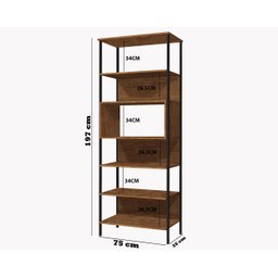 Estante Multiuso Livreiro Moderna Alta Fit Quarto e Sala Organizadora Premium Luxo Nichos Cor Nature - 9