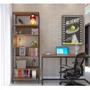 Ver imagem 5 de Estante Multiuso Livreiro Moderna Alta Fit Quarto e Sala Organizadora Premium Luxo Nichos Cor Nature