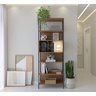 Estante Multiuso Livreiro Moderna Alta Fit Quarto e Sala Organizadora Premium Luxo Nichos Cor Nature - 4