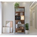 Ver imagem 4 de Estante Multiuso Livreiro Moderna Alta Fit Quarto e Sala Organizadora Premium Luxo Nichos Cor Nature