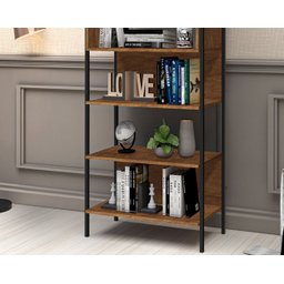 Estante Multiuso Livreiro Moderna Alta Fit Quarto e Sala Organizadora Premium Luxo Nichos Cor Nature - 8