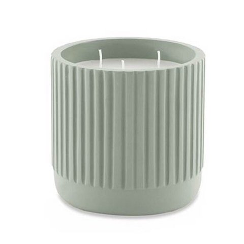 Vela com Suporte Verde em Cimento 12862 Mart