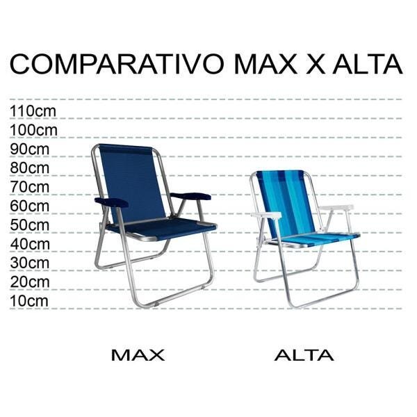 Cadeira Alumínio Max Preta Zaka Super Resistente 140kg - 5