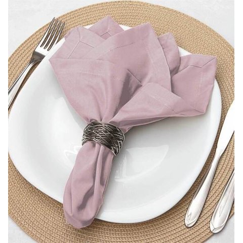 Jogo 4 Pçs Guardanapo de Boca 200 Fios Rosa German Kacyumara