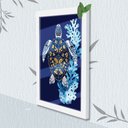 Ver imagem 1 de Quadro Decorativo Tartaruga Abstrata +vidro 33x25 Escritório:branco