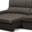 Ver mais imagens de Sofá Retrátil Reclinável para Sala 3 Lugares 250cm Aisha F04 Veludo Marrom Escuro - Lyam Decor