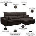 Ver imagem 3 de Sofá Retrátil Reclinável para Sala 3 Lugares 250cm Aisha F04 Veludo Marrom Escuro - Lyam Decor