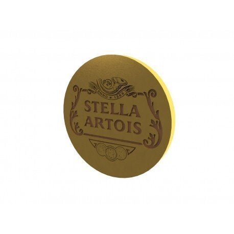 Kit 5 Bolachas Stella Artois Porta Copos Mdf Com Suporte - 5