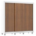 Ver imagem 3 de Guarda Roupa Casal Madesa Lyon Plus 3 Portas de Correr 4 Gavetas com Pés - Branco/rustic