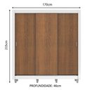Ver imagem 4 de Guarda Roupa Casal Madesa Lyon Plus 3 Portas de Correr 4 Gavetas com Pés - Branco/rustic