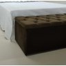 Baú Recamier Capitonê 195x50x45cm King na Cor Marrom Escuro Feito com Material de Alta Qualidade - 2