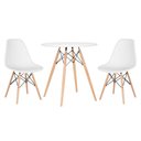 Ver imagem 1 de Conjunto de Mesa Redonda Eames 70cm Branco + 2 Cadeiras Eiffel Dsw Branco