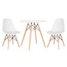 Conjunto de Mesa Redonda Eames 70cm Branco + 2 Cadeiras Eiffel Dsw Branco - 1