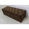Puf Baú Estofado Recamier Capitonê King 195x50x45cm na Cor Marrom - 1