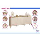 Ver imagem 6 de Buffet de Sala Jantar Liara c/4 Portas 79cm White DJ Móveis