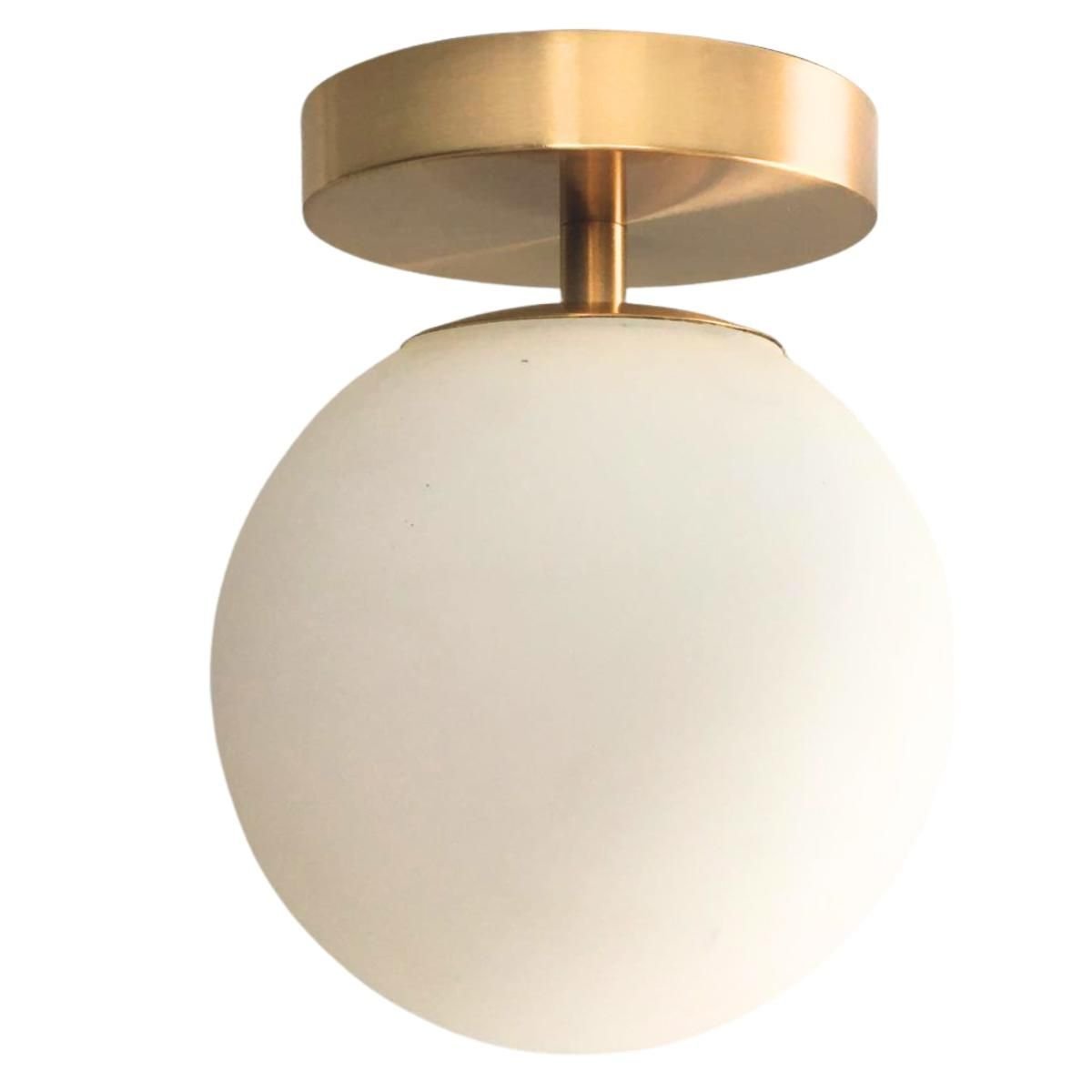 Luminária 15cm Globo Vidro Jabuticaba Arandela Parede Teto Dourada Gimpo Kjgd-082-gold - 1