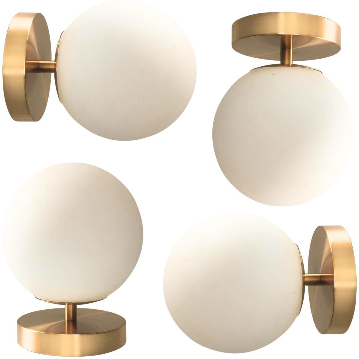 Luminária 15cm Globo Vidro Jabuticaba Arandela Parede Teto Dourada Gimpo Kjgd-082-gold - 2