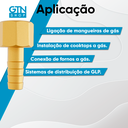 Ver imagem 5 de Adaptador Reto para Gás Rosca Interna 181422 Blukit 1/2 X Espigão 3/8