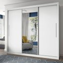 Ver imagem 2 de Guarda-Roupa com Espelho 3 Portas Royale Branco Acetinado - Gelius Móveis