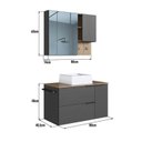 Ver imagem 5 de Conjunto para Banheiro Gabinete Suspenso 80cm com Toalheiro Cuba e Espelheira Preto/Mel/Grafite