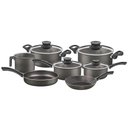 Ver imagem 1 de Conjunto de Panelas Tramontina Paris Jogo 7 Peças Tampa Vidro Alumínio Antiaderente Chumbo