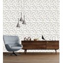 Ver imagem 2 de Papel De Parede Para Sala Quarto Branco Cinza Com Detalhes Bege