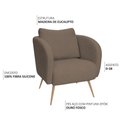 Ver imagem 3 de Poltrona Decorativa Dana Pés Palito Ouro Fosco Bouclé Marrom - Nexta Casa