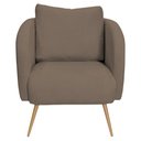 Ver imagem 6 de Poltrona Decorativa Dana Pés Palito Ouro Fosco Bouclé Marrom - Nexta Casa