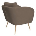Ver mais imagens de Poltrona Decorativa Dana Pés Palito Ouro Fosco Bouclé Marrom - Nexta Casa