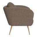 Ver imagem 7 de Poltrona Decorativa Dana Pés Palito Ouro Fosco Bouclé Marrom - Nexta Casa