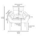Ver imagem 3 de Kit 02 Poltronas Base Metal Dourada Sala Quarto Balaqui Decor Cor:capuccino