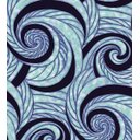 Ver imagem 2 de Papel De Parede Azul Claro Com Detalhes Azul Escuro Para Sala Com Ondas Espirais