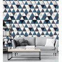 Ver imagem 1 de Papel De Parede Para Quarto Sala Com Efeito 3D Branco Preto Azul