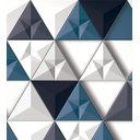 Ver imagem 1 de Papel De Parede Para Quarto Sala Com Efeito 3D Branco Preto Azul