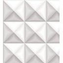 Ver imagem 1 de Papel De Parede Para Sala Quarto Branco Com Sombra Cinza Com Efeito 3D