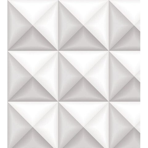 Papel De Parede Para Sala Quarto Branco Com Sombra Cinza Com Efeito 3D