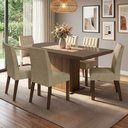 Ver imagem 1 de Conjunto Sala de Jantar Tampo de Vidro 6 Cadeiras Rustic/Imperial Dinan Madesa