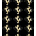 Ver imagem 1 de Papel De Parede Para Quarto Sala Com Desenho De Cavalo Na Cor Bege Com Fundo Preto