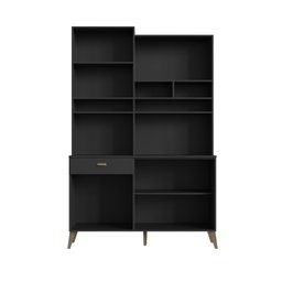 Armário de Cozinha Compacta 5 Portas Maya Casamia - Preto Onix - 3