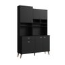 Armário de Cozinha Compacta 5 Portas Maya Casamia - Preto Onix - 2