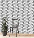 Ver imagem 2 de Papel De Parede Para Sala Quarto Branco Cinza Com Efeito 3D Ondas