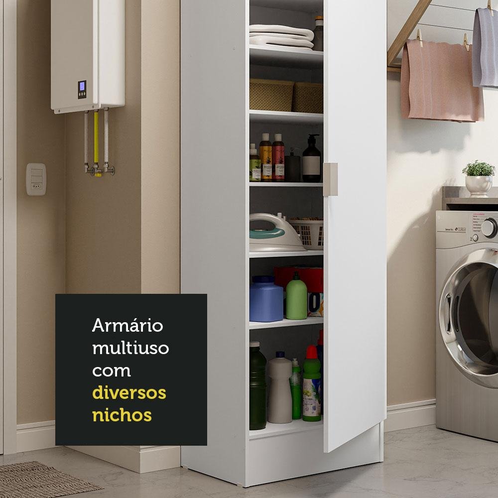 Armário Multiuso 60 Cm 1 Porta Branco Madesa | MadeiraMadeira