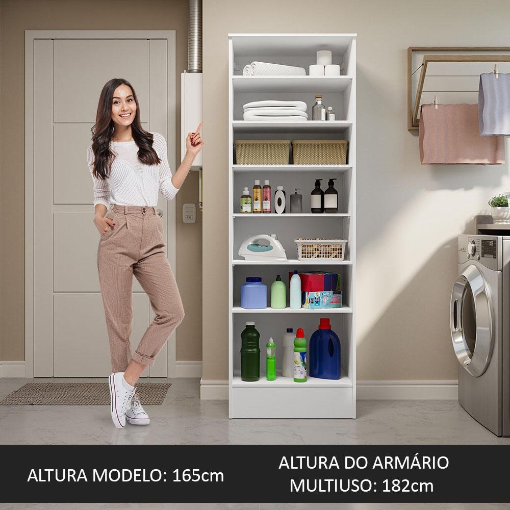 Armário Multiuso 60 Cm 1 Porta Branco Madesa | MadeiraMadeira