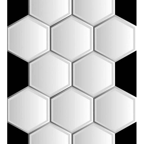 Papel De Parede Para Sala Quarto Em Forma Hexagonal Preto Branco