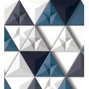 Ver imagem 1 de Papel De Parede Para Quarto Sala Com Efeito 3D Branco Preto Azul