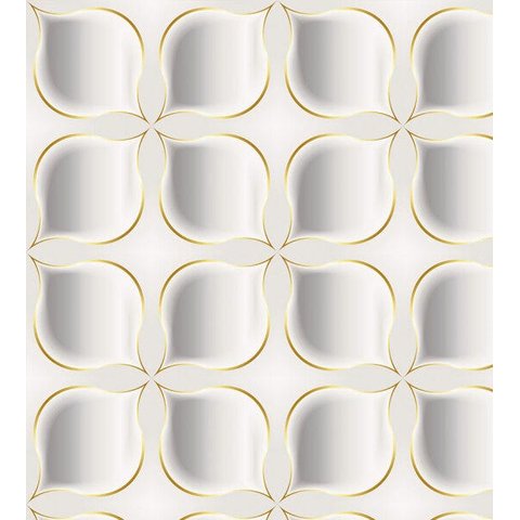 Papel De Parede Para Quarto Sala Branco Cinza Com Detalhes Amarelo Com Efeito 3D